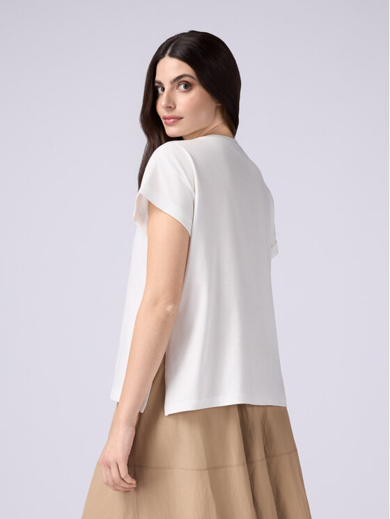 Oltre Oltre T-Shirt G379J004160N011 Biały Regular Fit