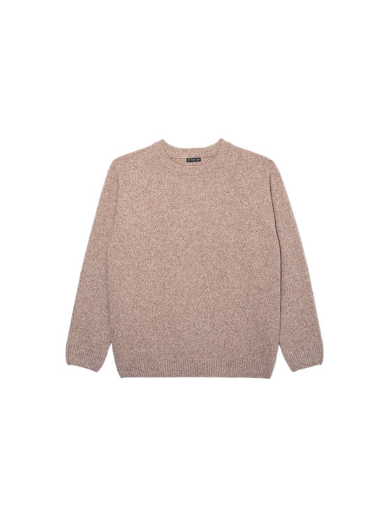 B SIDES B SIDES Sweter DARWIN Beżowy Regular Fit