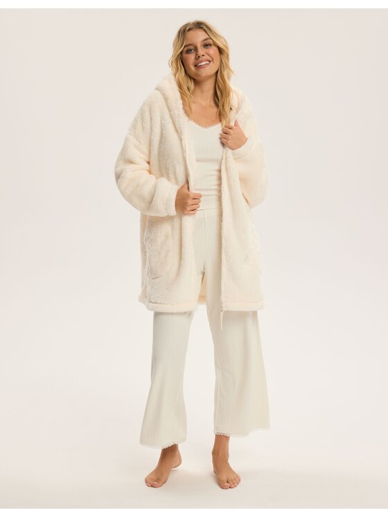 Esotiq Esotiq Szlafrok 43968 Biały Regular Fit