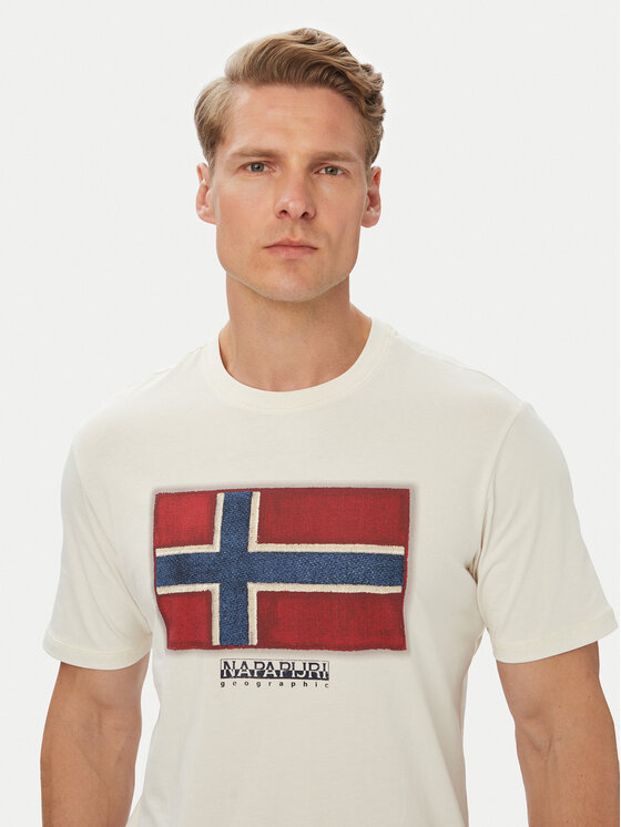 Napapijri Napapijri T-shirt S-Flag Tiki Ss NP0A8A6IN1A1 Bijela Regular Fit