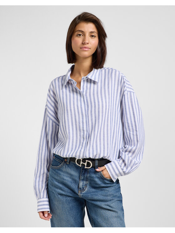 Lee Lee Camicia ELASTICATED SHIRT 112363503 Blu Relaxed Fit