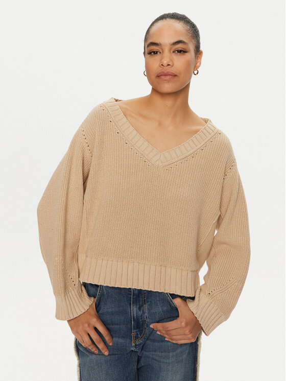 PINKO Sveter Spiga 102803 A1KP Béžová Regular Fit