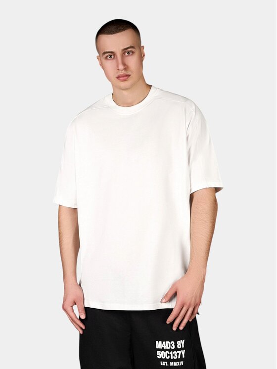 MADE BY SOCIETY MADE BY SOCIETY T-Shirt Tricou Mono Stripe - T17209 Biały Basic Fit