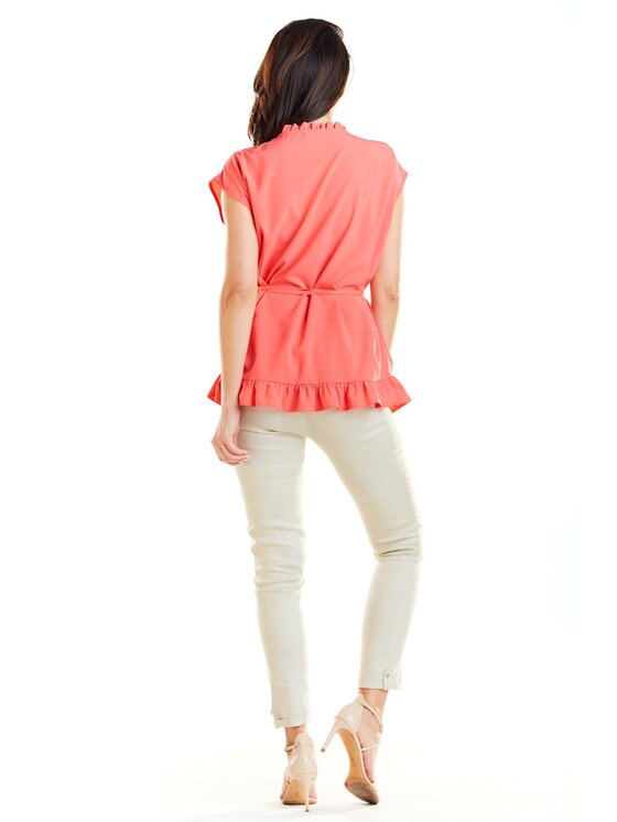 Awama Awama Bluzka A269 Koralowy Basic Fit