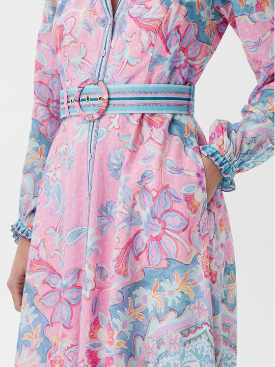 Hale Bob Hale Bob Sommerkleid with linen 4ZCA612M Rosa Regular Fit