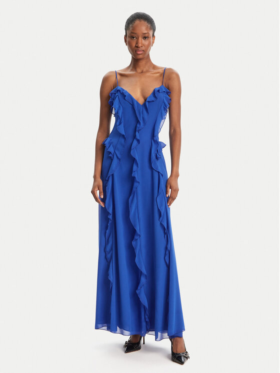 BARDOT Sukienka wieczorowa Veris Ruffle 60007DB Niebieski Regular Fit