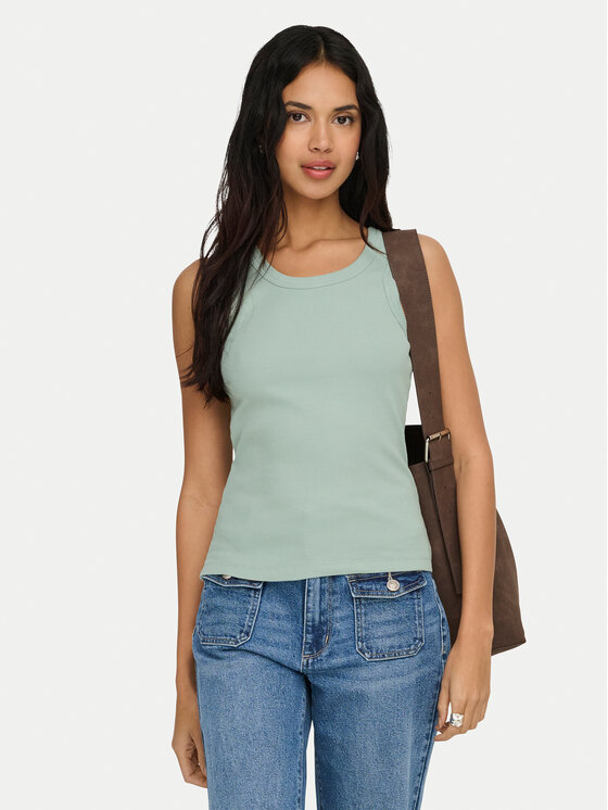 ONLY ONLY Marškinėliai Val 2-Way 15371705 Žalia Slim Fit