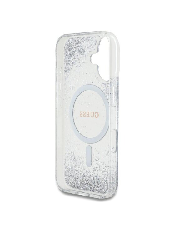 Guess Guess Etui na telefon HC Resin Bottom Glitter Srebrny