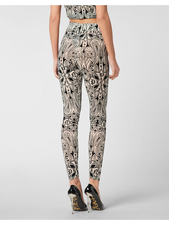 PHILIPP PLEIN PHILIPP PLEIN Legginsy 26355 Kremowy Active Fit