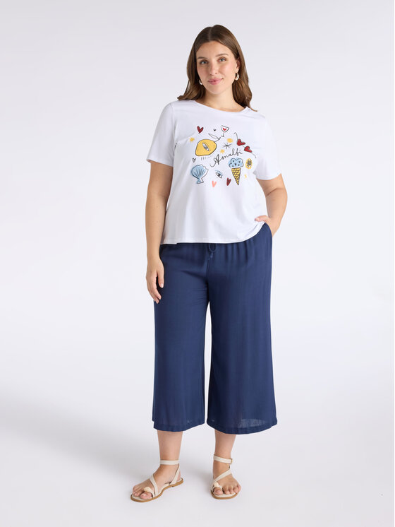 Fiorella Rubino Fiorella Rubino Spodnie materiałowe P004L002291N034 Niebieski Regular Fit