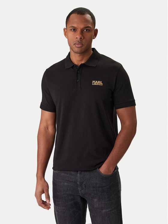 KARL LAGERFELD KARL LAGERFELD Polo 745780 500235 Czarny Regular Fit