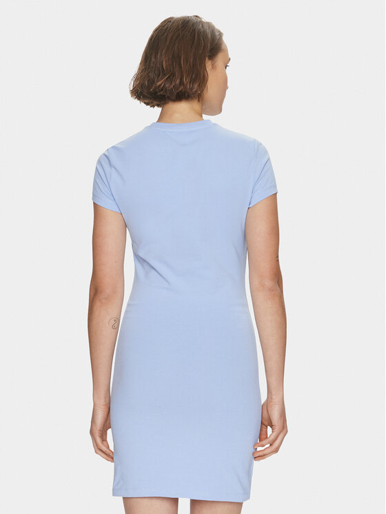Tommy Jeans Tommy Jeans Rochie de vară Script DW0DW17926 Albastru celest Regular Fit