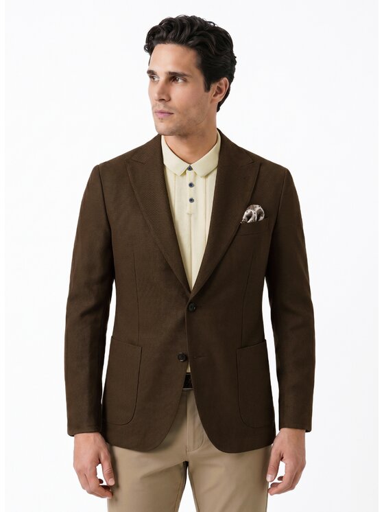 Pako Lorente Pako Lorente Marynarka P26WF-3X-009 Brązowy Slim Fit