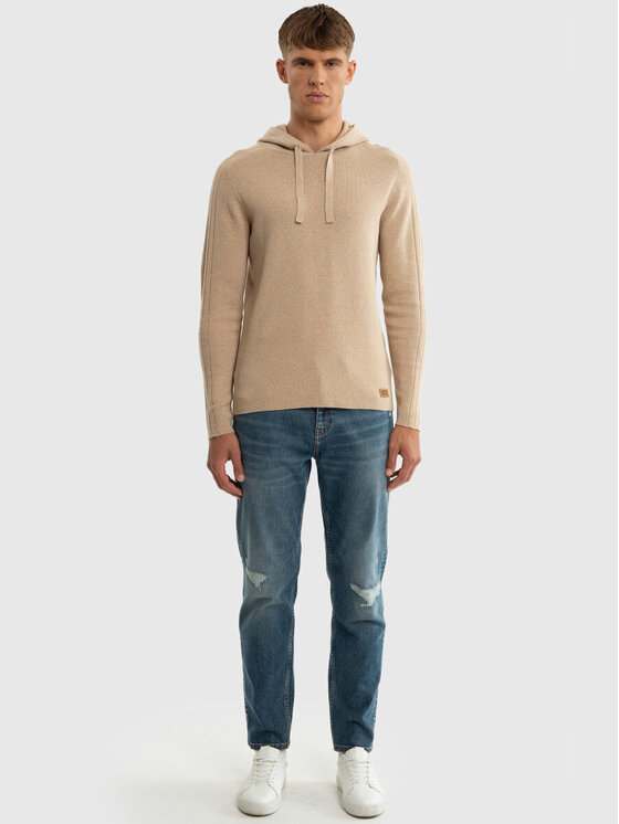 BIG STAR BIG STAR Sweter HOODS_800_160 Beżowy Classic Fit
