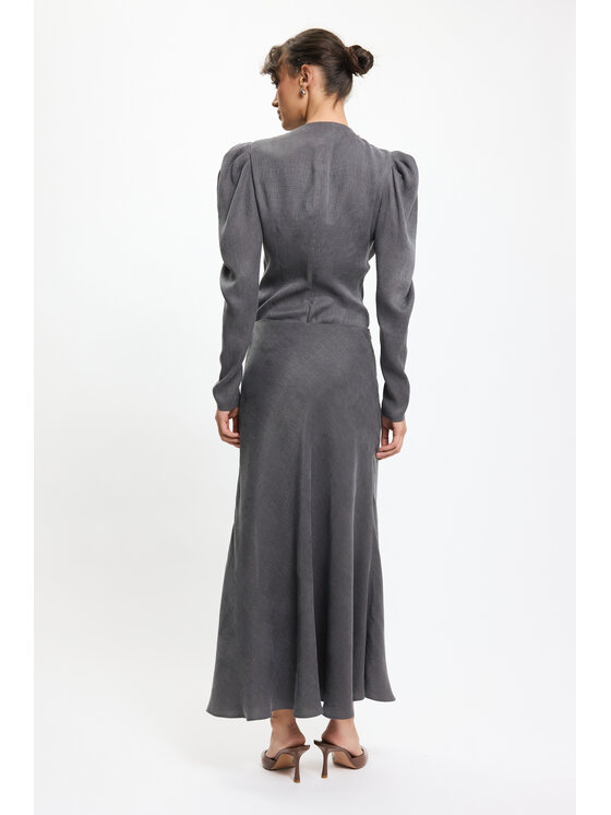 BENU BENU Gonna maxi z rozcięciem Grigio Slim Fit