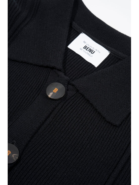 BENU BENU Kardigan sweter Czarny Regular Fit
