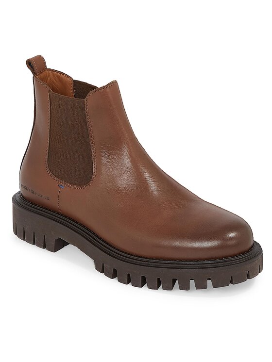 Tommy Hilfiger Tommy Hilfiger Челсі Premium Casual Chunky Lth Chels FM0FM04755 Коричневий