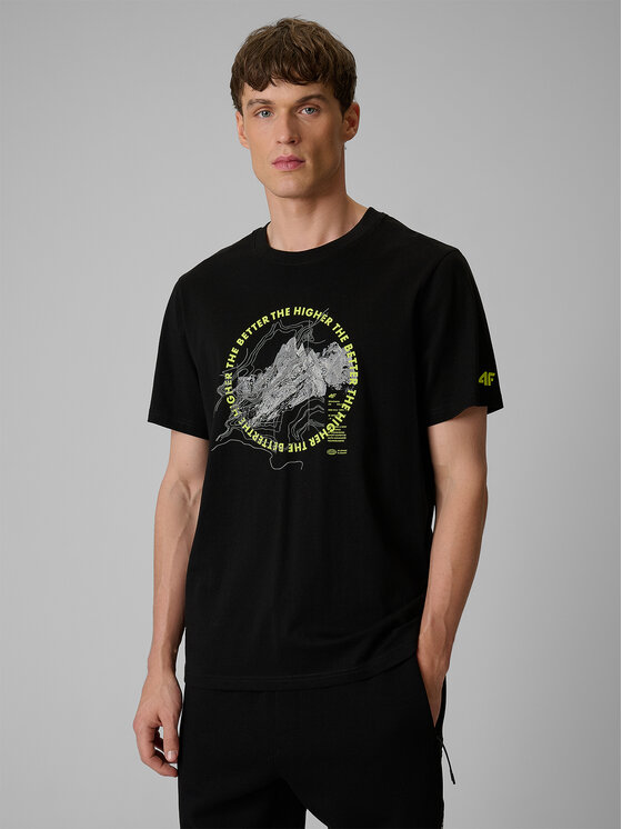 4F 4F T-Shirt TREKKING Czarny Regular Fit
