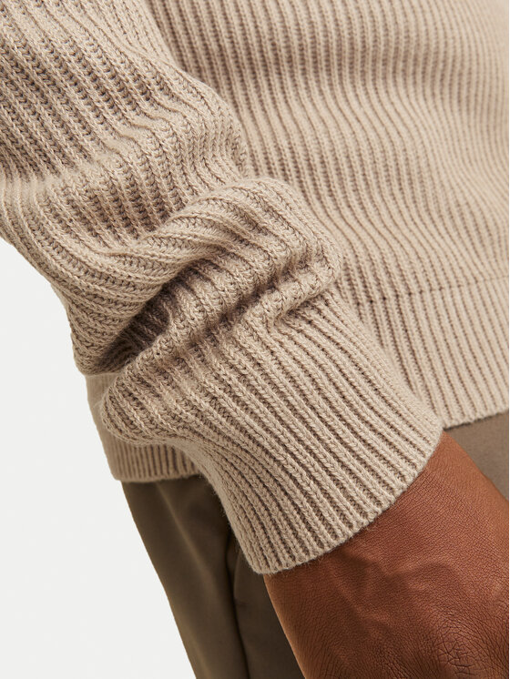 Jack & Jones Jack & Jones Sweter Pannel 12258473 Beżowy Regular Fit