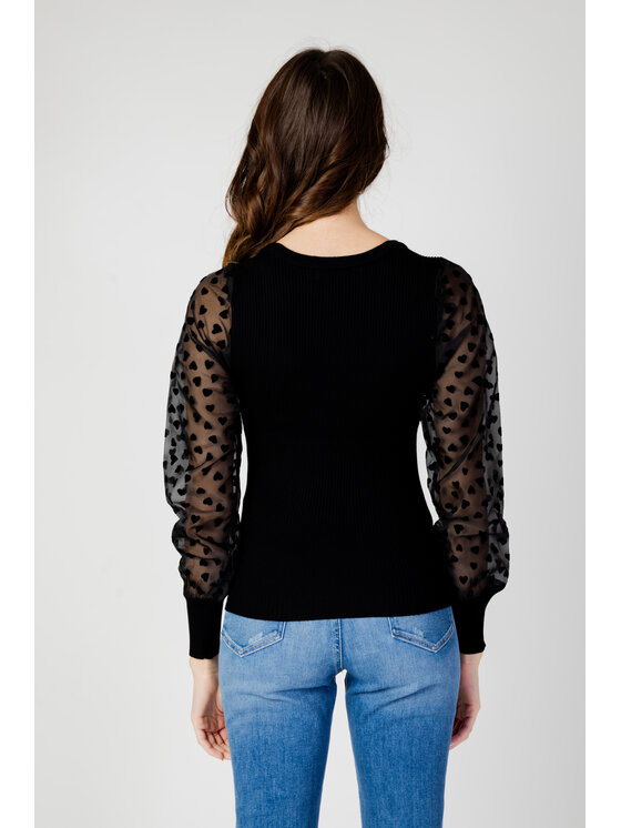 ONLY ONLY Maglione ONLBABETTE LS WOVEN MIX UNCK CC KNT Nero Regular Fit
