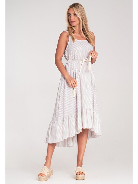 FIGL FIGL Letné šaty M1213 Béžová Flared Fit