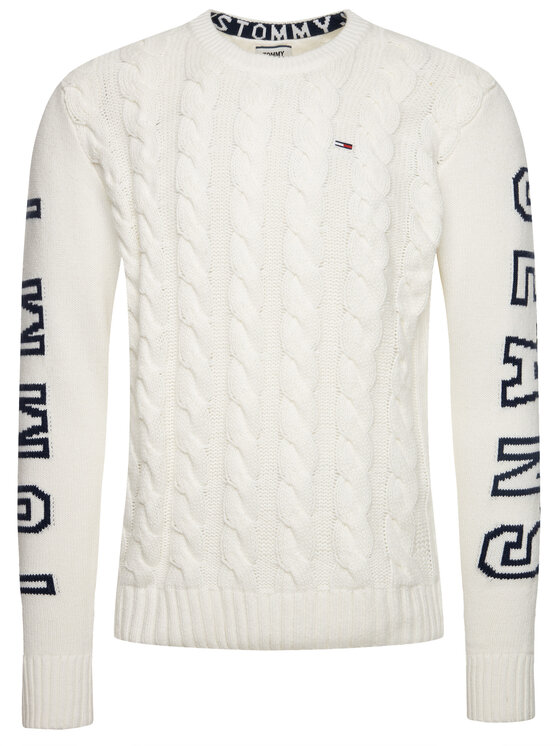 Tommy Jeans Tommy Jeans Maglione Cable Knit DM0DM07002 Bianco Relaxed Fit