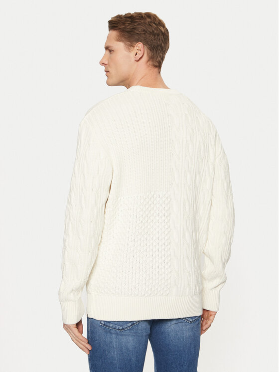 Tom Tailor Denim Tom Tailor Denim Sweter 1044433 Écru Relaxed Fit