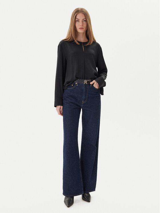 Tommy Hilfiger Tommy Hilfiger Blúzka WW0WW47339 Čierna Relaxed Fit