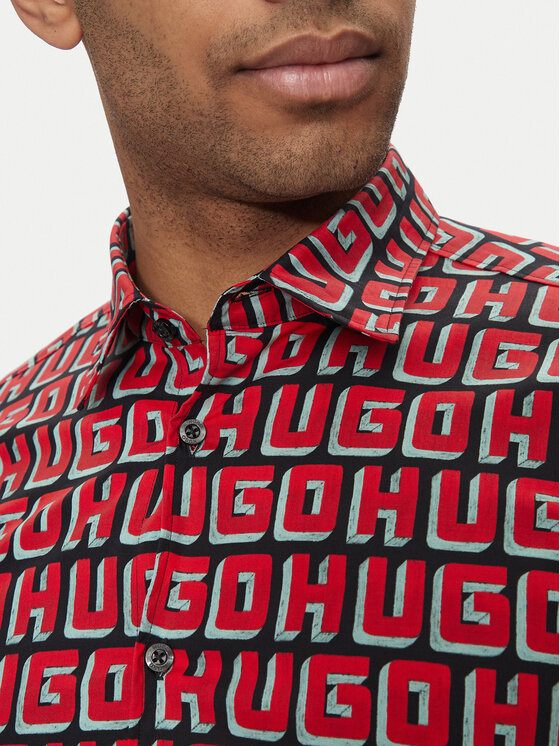 HUGO Hugo Srajca Ermo 50519638 Rdeča Slim Fit
