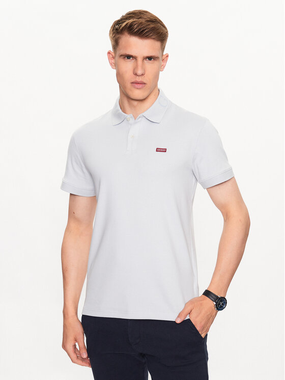 Guess Polo Nolan M3YP66 KBL51 Pelēks Slim Fit