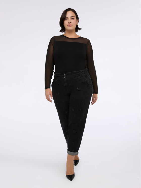 Fiorella Rubino Fiorella Rubino Jeansy P444T005109N033 Czarny Cropp Fit