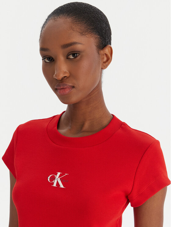 Calvin Klein Jeans Calvin Klein Jeans T-Shirt LV047AB802 Czerwony Slim Fit