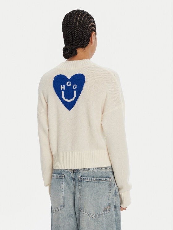 HUGO HUGO Pullover Scutie_B 50543059 Écru Regular Fit