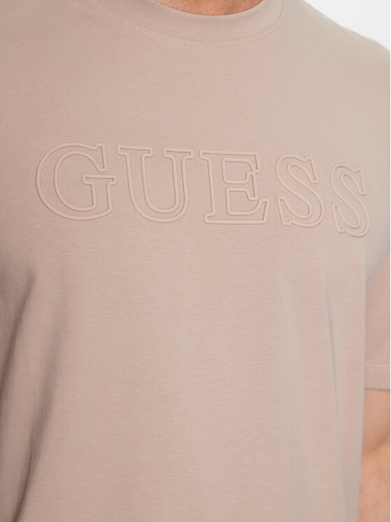 Guess Guess T-Shirt Alphy Z2YI11 J1314 Beżowy Regular Fit