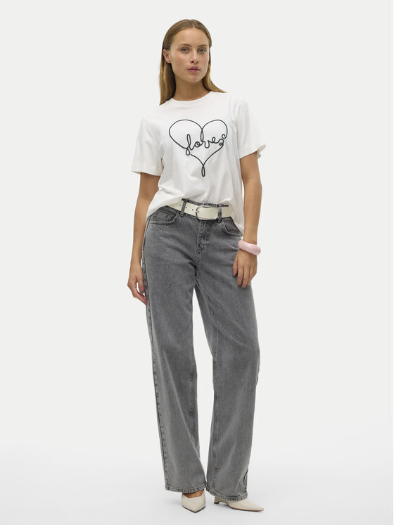 Vero Moda Vero Moda T-särk Fea 10321312 Valge Loose Fit