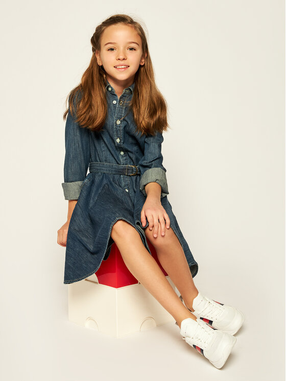 Polo Ralph Lauren Polo Ralph Lauren Повсякденна сукня Denim Shirtd 313698860001 Cиній Regular Fit