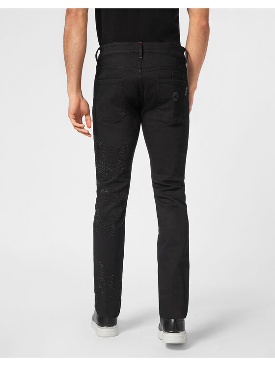 PHILIPP PLEIN PHILIPP PLEIN Džínsy 14739 Čierna Straight Leg