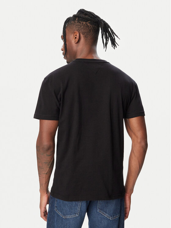 Tommy Jeans Tommy Jeans Marškinėliai Tjm Reg Sflag Ss Tee Ext DM0DM22504 Juoda Regular Fit