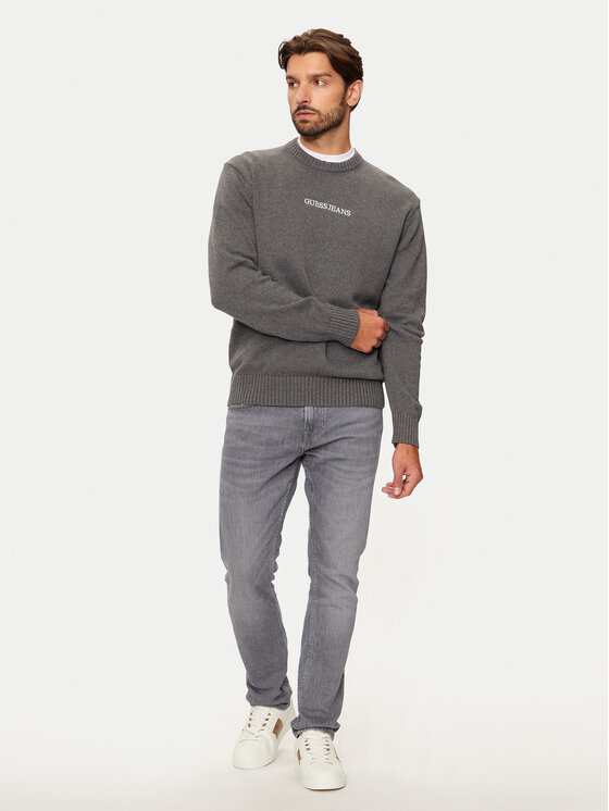 Guess Jeans Guess Jeans Пуловер M4BR31 Z3HM1 Сив Regular Fit