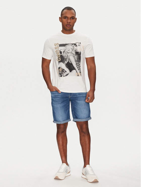 Guess Guess T-shirt M5GI33 KBW41 Bijela Classic Fit