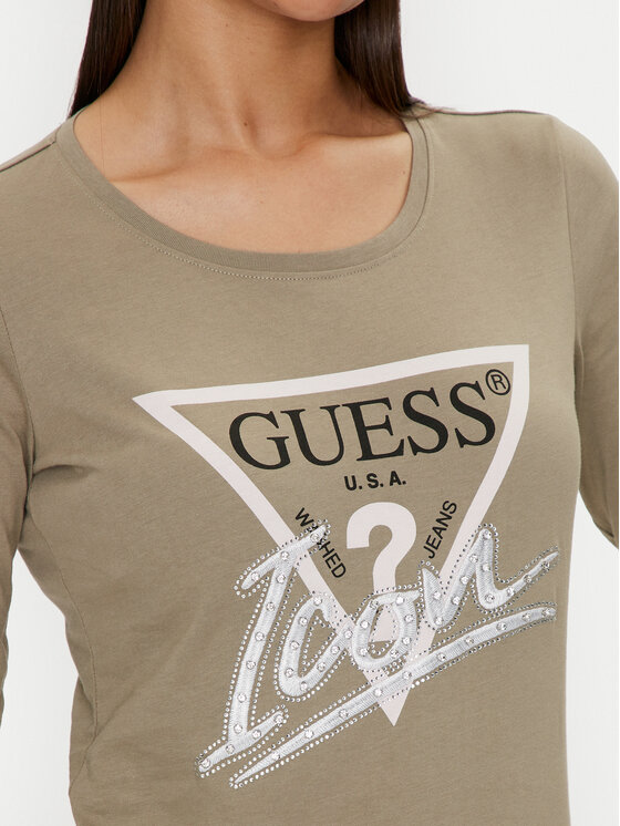 Guess Guess Halenka Icon W4YI33 I3Z14 Zelená Slim Fit