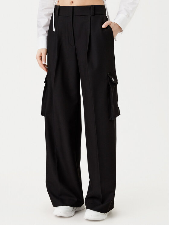 HUGO HUGO Pantaloni di tessuto Hubike 50530970 Nero Wide Leg