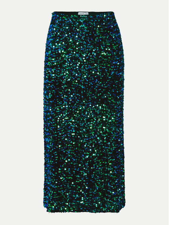 Vila Vila Spódnica midi Faith 14102263 Zielony Regular Fit