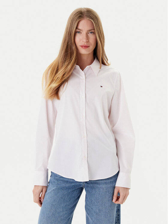 Tommy Hilfiger Koszula Ess WW0WW47169 Różowy Regular Fit
