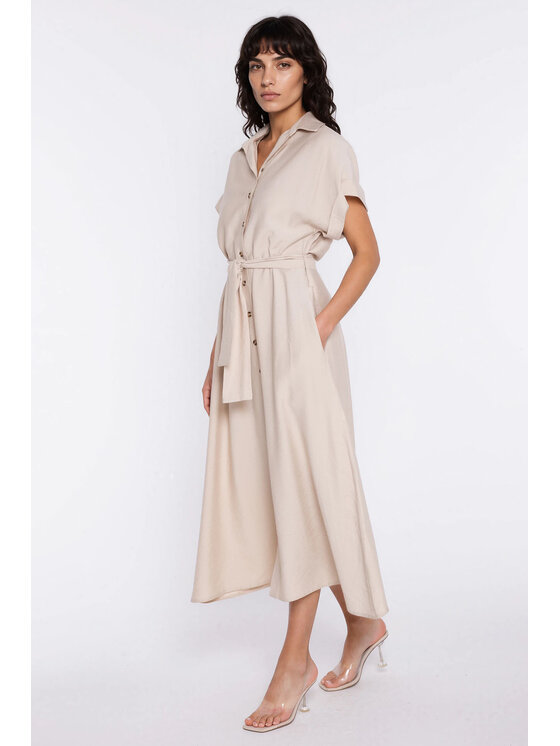 NIFE NIFE Každodenní šaty S294 Béžová Modern Relaxed Fit