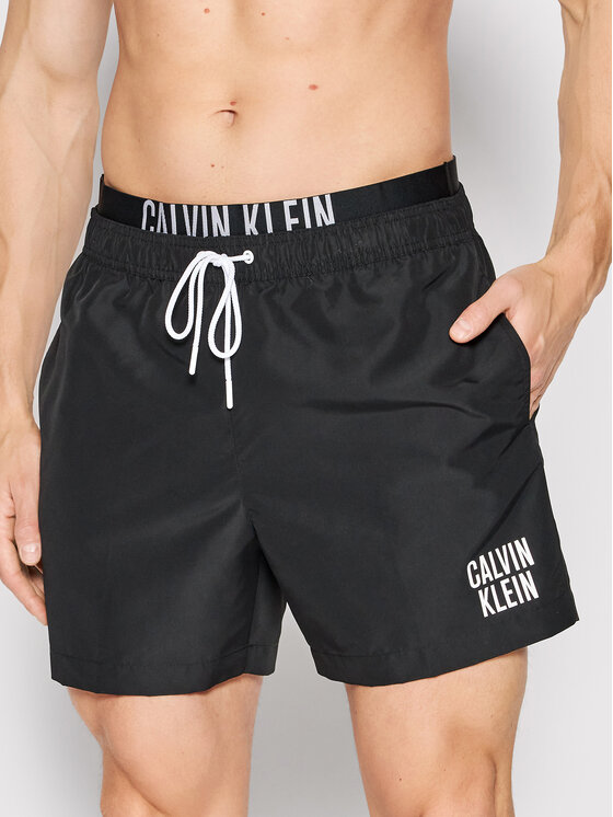Calvin Klein Swimwear MEDIUM DOUBLE - Short de bain - black/noir 