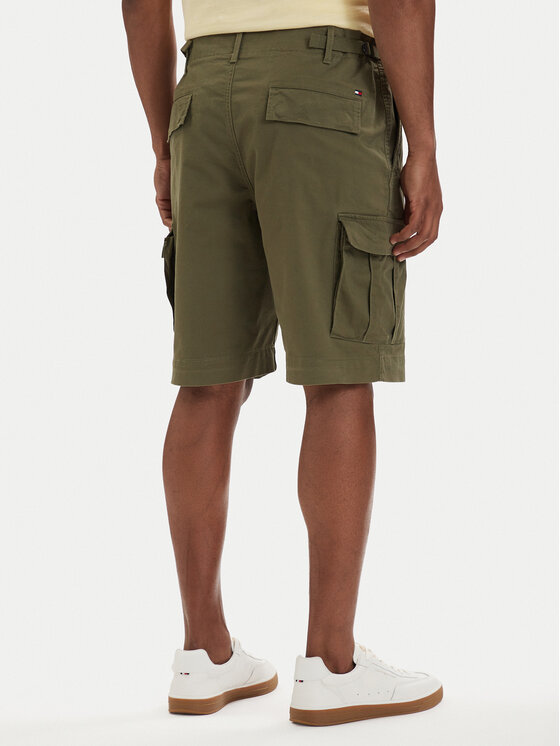 Tommy Hilfiger Tommy Hilfiger Medžiaginiai šortai Twill Cargo MW0MW42350 Chaki Relaxed Fit