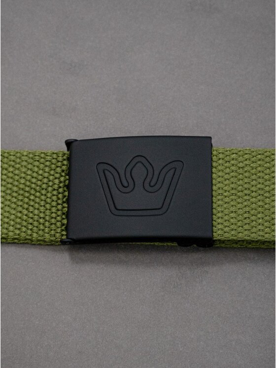 Jigga Wear Jigga Wear Pasek Męski Pasek Parciany Oliwkowy Jigga Wear Simple Crown uni Zielony