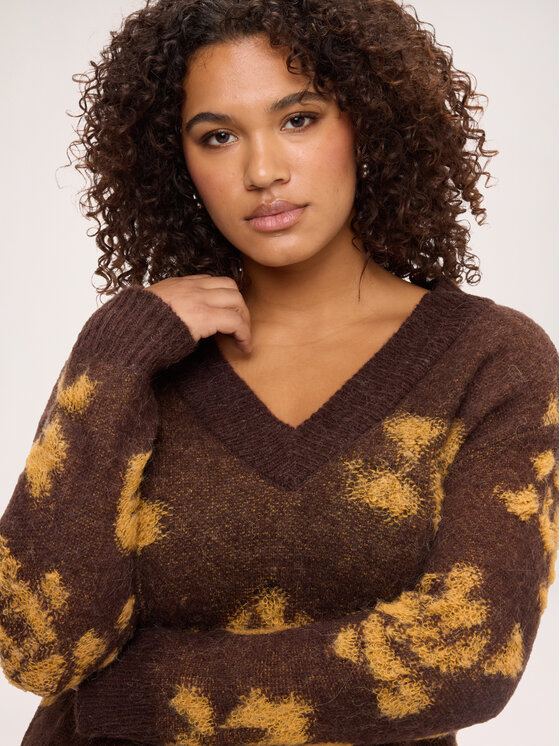 Fiorella Rubino Fiorella Rubino Sweter M549L008836N0V2 Brązowy Over Fit