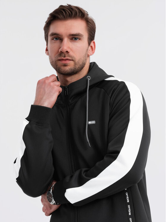 Ombre Ombre Mikina OM-SSZP-0210 Černá Regular Fit